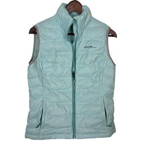 Eddie Bauer Blue Full Zip Sleeveless Down Puffer Vest Women's Small